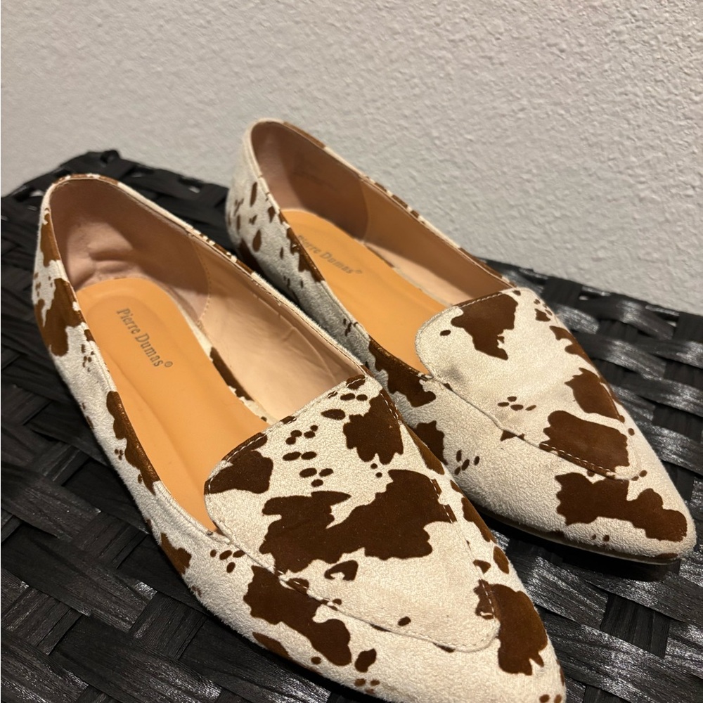 Pierre Dumas Cow Print Loafers